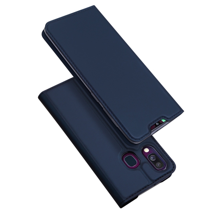 Samsung Galaxy A40 nahkainen suojakotelo (sininen)