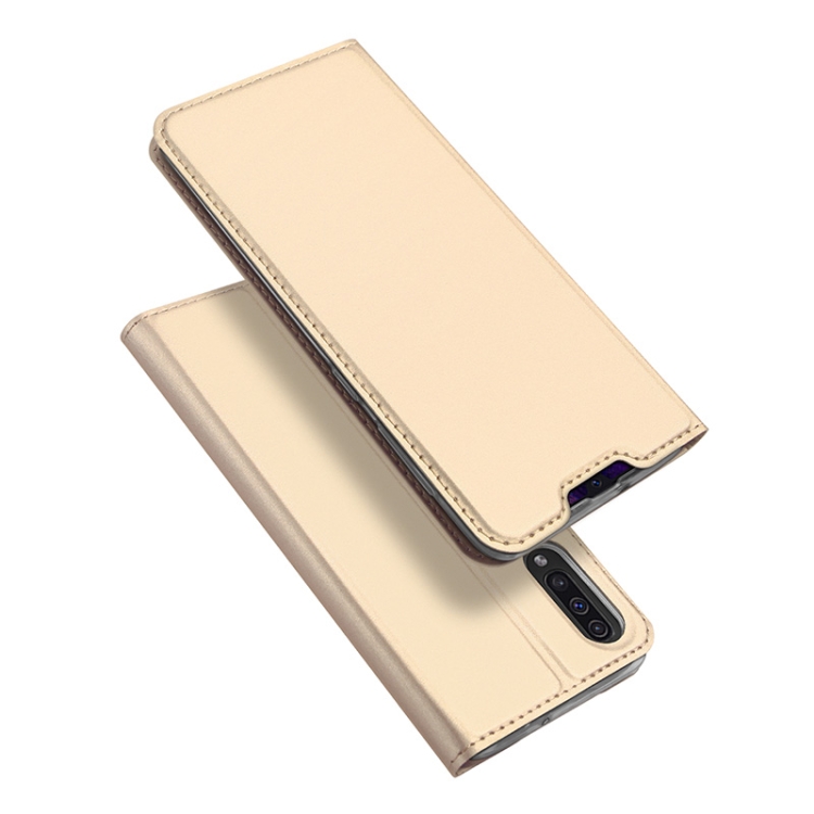 Samsung Galaxy A50 nahkainen suojakotelo (kulta)