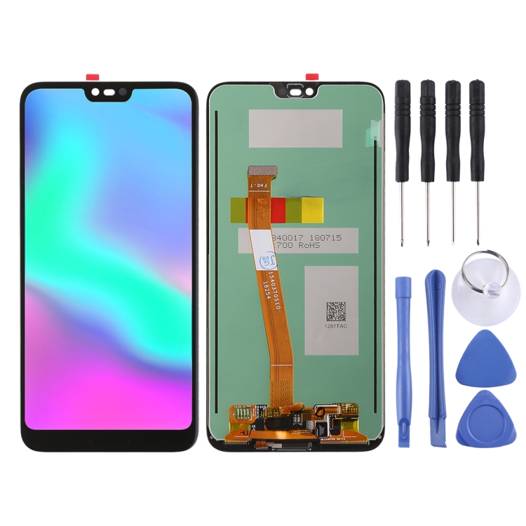 Huawei Honor 10 LCD-näyttö ja kosketusnäyttö, sormenjälkitunnistin (Musta)