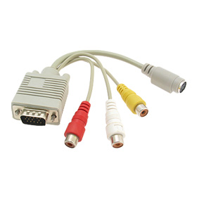 VGA to S-Video AV RCA TV adapteri 2 äänikaapelilla