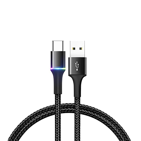 USB-A–USB-C-pikalatauskaapeli, 2 A, 1 m