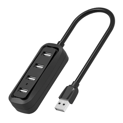 4-porttinen USB 2.0 hub - musta