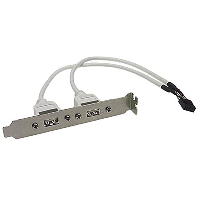 2xUSB tyyppi A peitelevyllä (2x5-nap. liitin)